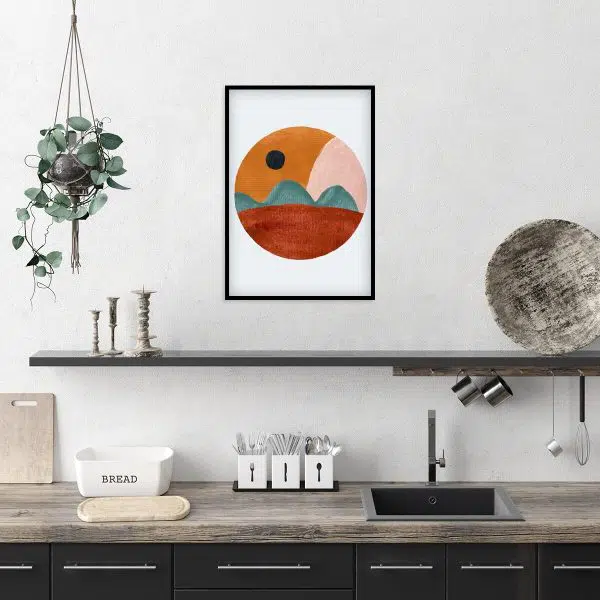 Plakat - Abstrakcyjny krajobraz do kuchni