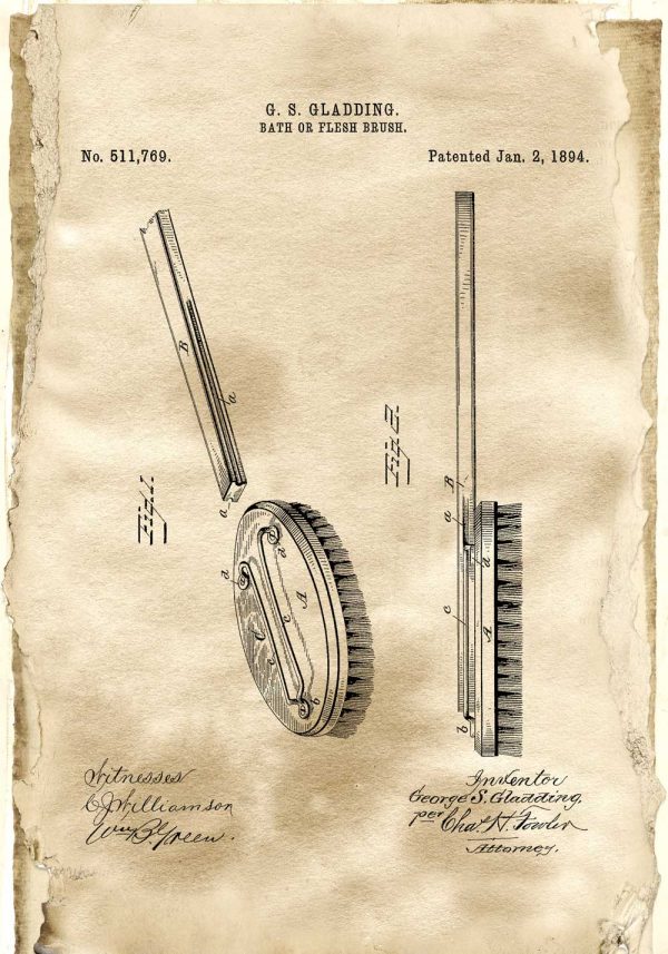 Poster z rysunkiem opisowym szczotki