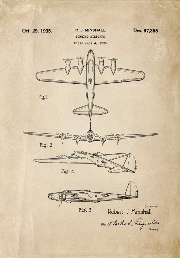 Patent na samolot bombowy - plakat