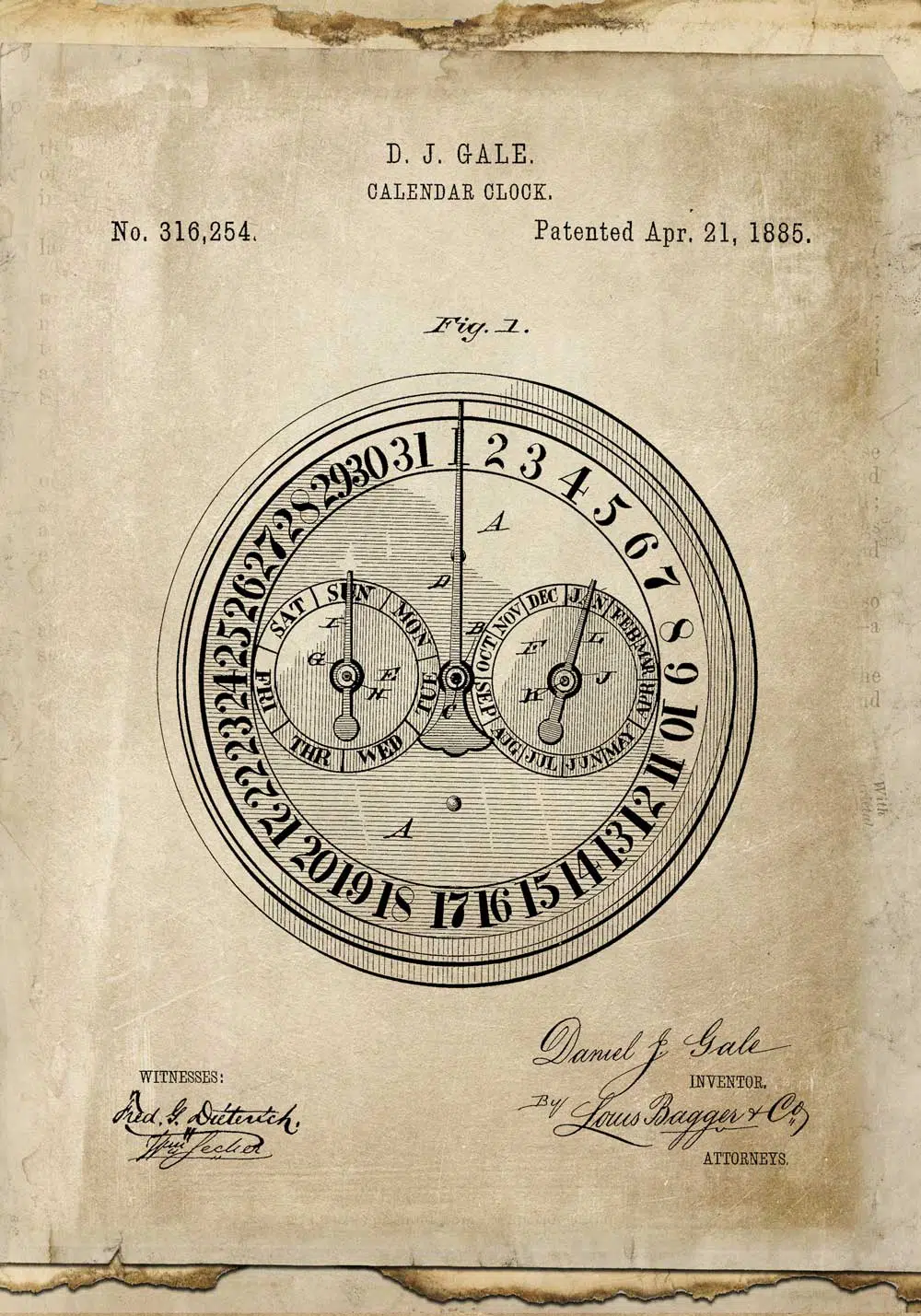 Plakat z patentem na kalendarz