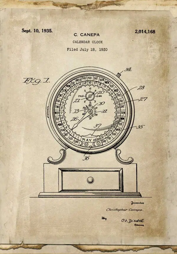 Plakat patent na kalendarz