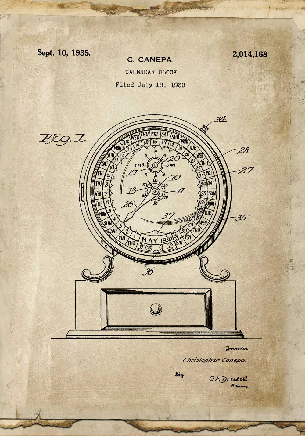 Plakat patent na kalendarz