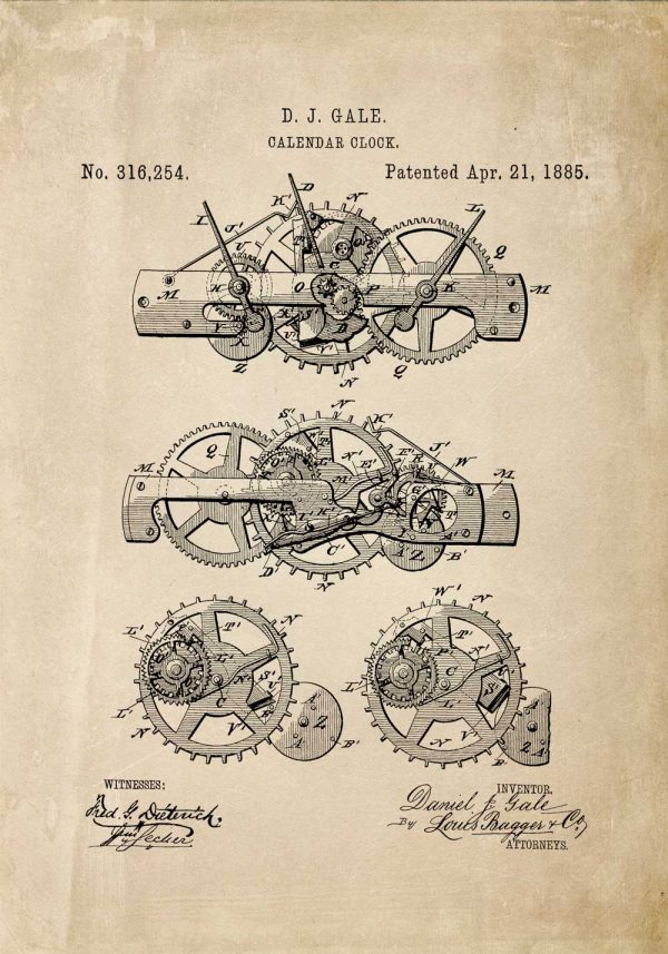 Plakat vintage model kalendarza mechanicznego
