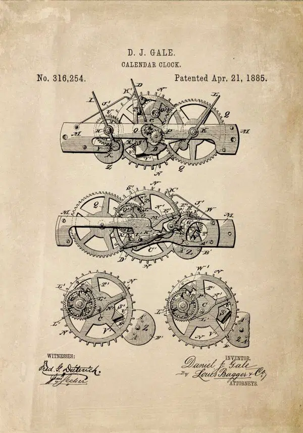 Plakat vintage model kalendarza mechanicznego