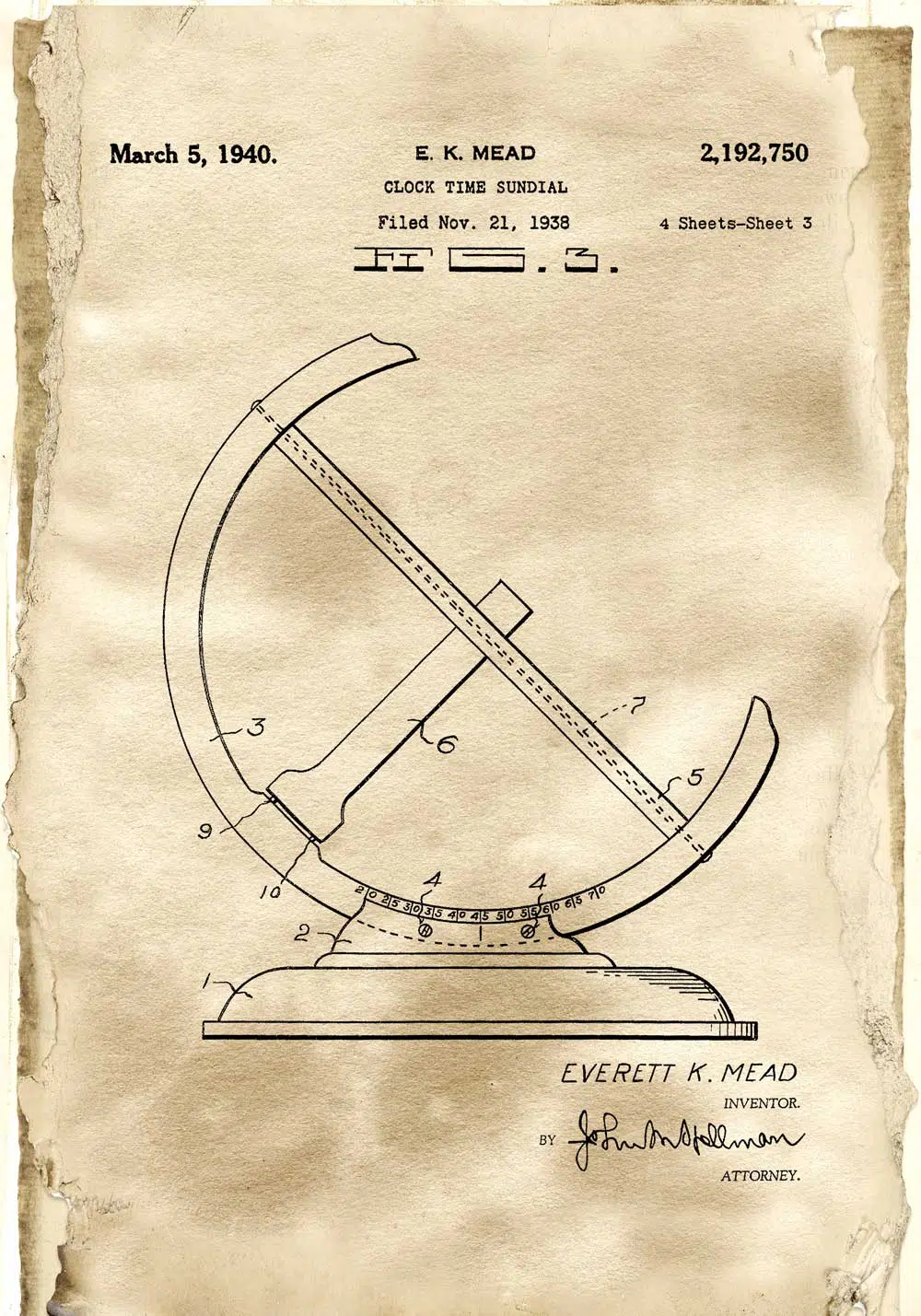 Plakat - Patent na zegar słoneczny