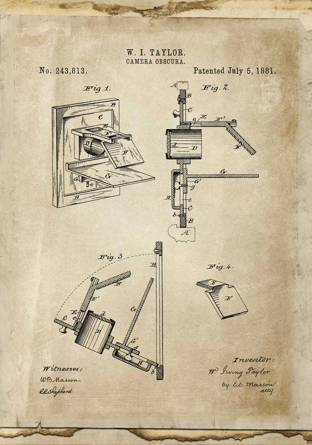 Plakat w sepii - kamera obscura