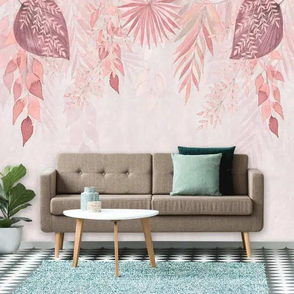 Fototapeta - różowe liście