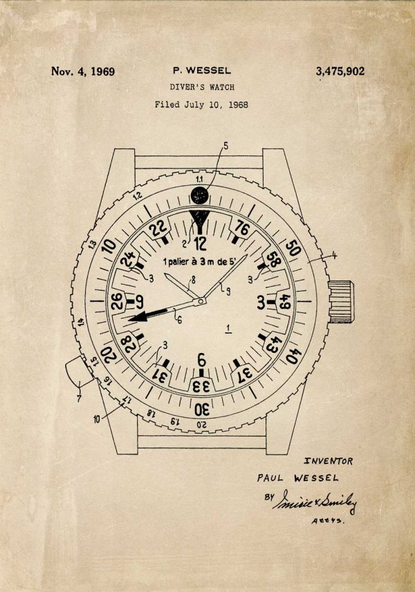 Plakat-patent-na-zegarek-wodoszczelny
