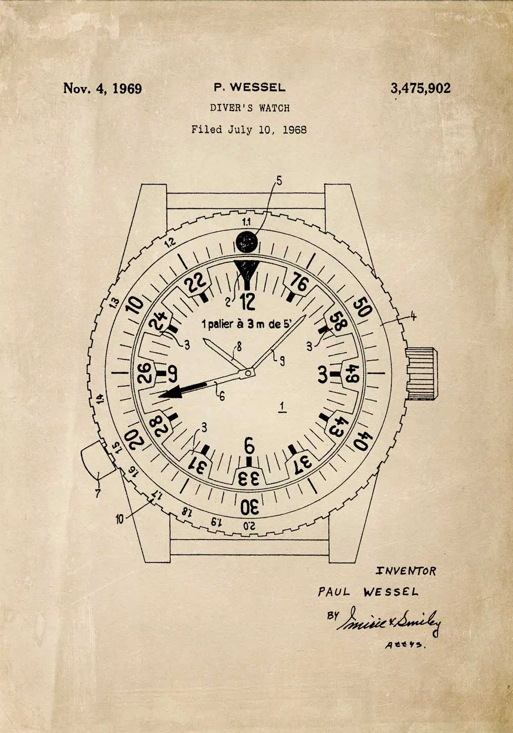 Plakat-patent-na-zegarek-wodoszczelny