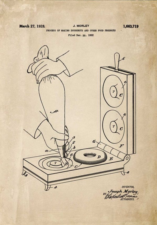 Plakat z certyfikatem urządzenia do robienia pączków