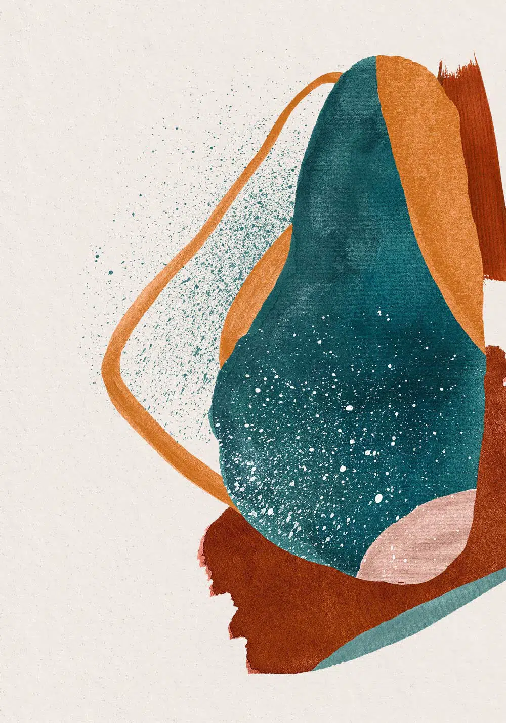 Plakat z turkusowa abstrakcją