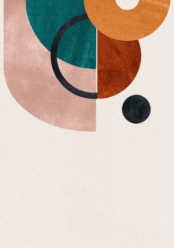 Plakat z okręgami i półokręgami do przedpokoju