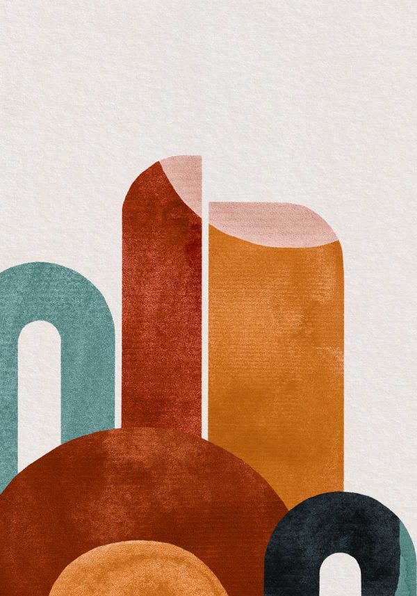 Plakat abstrakcyjne figury do ozdoby korytarza