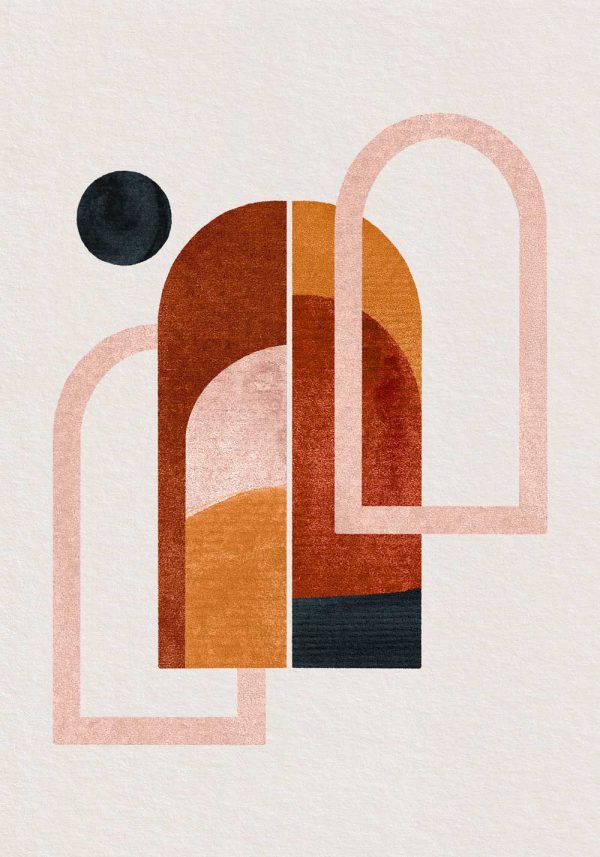 Plakat z abstrakcyjnymi oknami