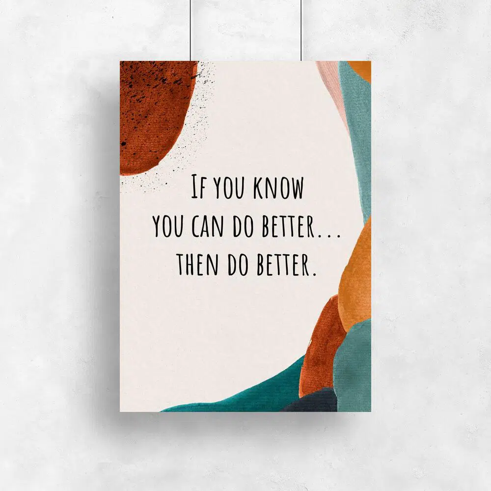 Plakat z motywującym napisem do pokoju nastolatka