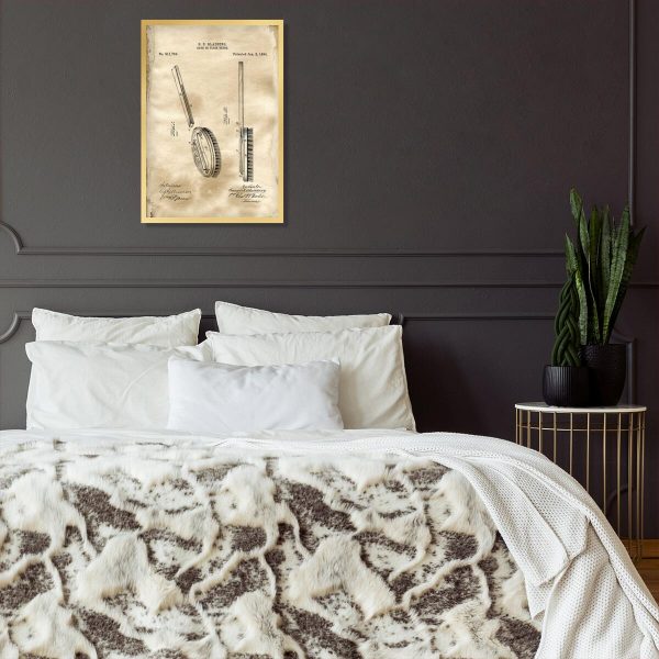 Poster z rysunkiem opisowym szczotki do sypialni