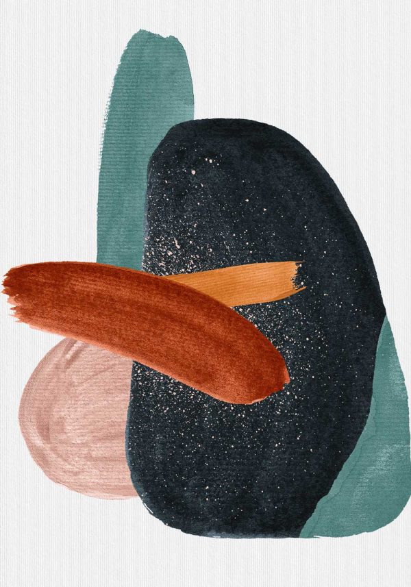 Plakat z artystycznymi plamami