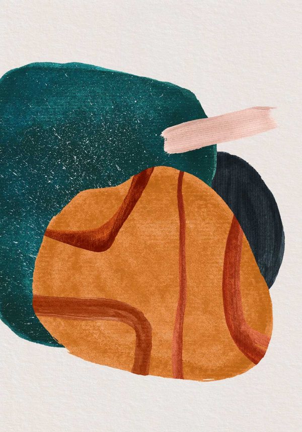 Plakat z pomarańczową abstrakcją