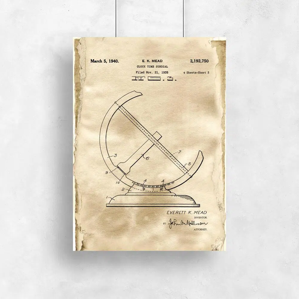 Plakat - Patent na zegar słoneczny do gabinetu