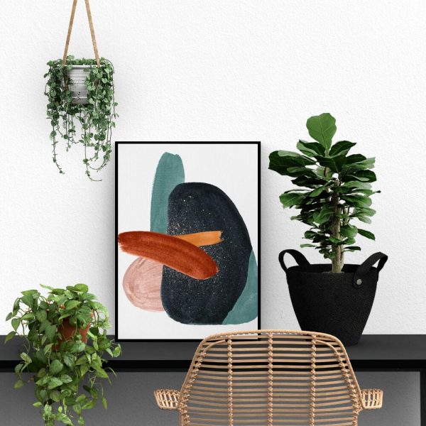 Plakat z artystycznymi plamami do biura