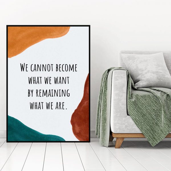 Plakat z angielską sentencją do salonu