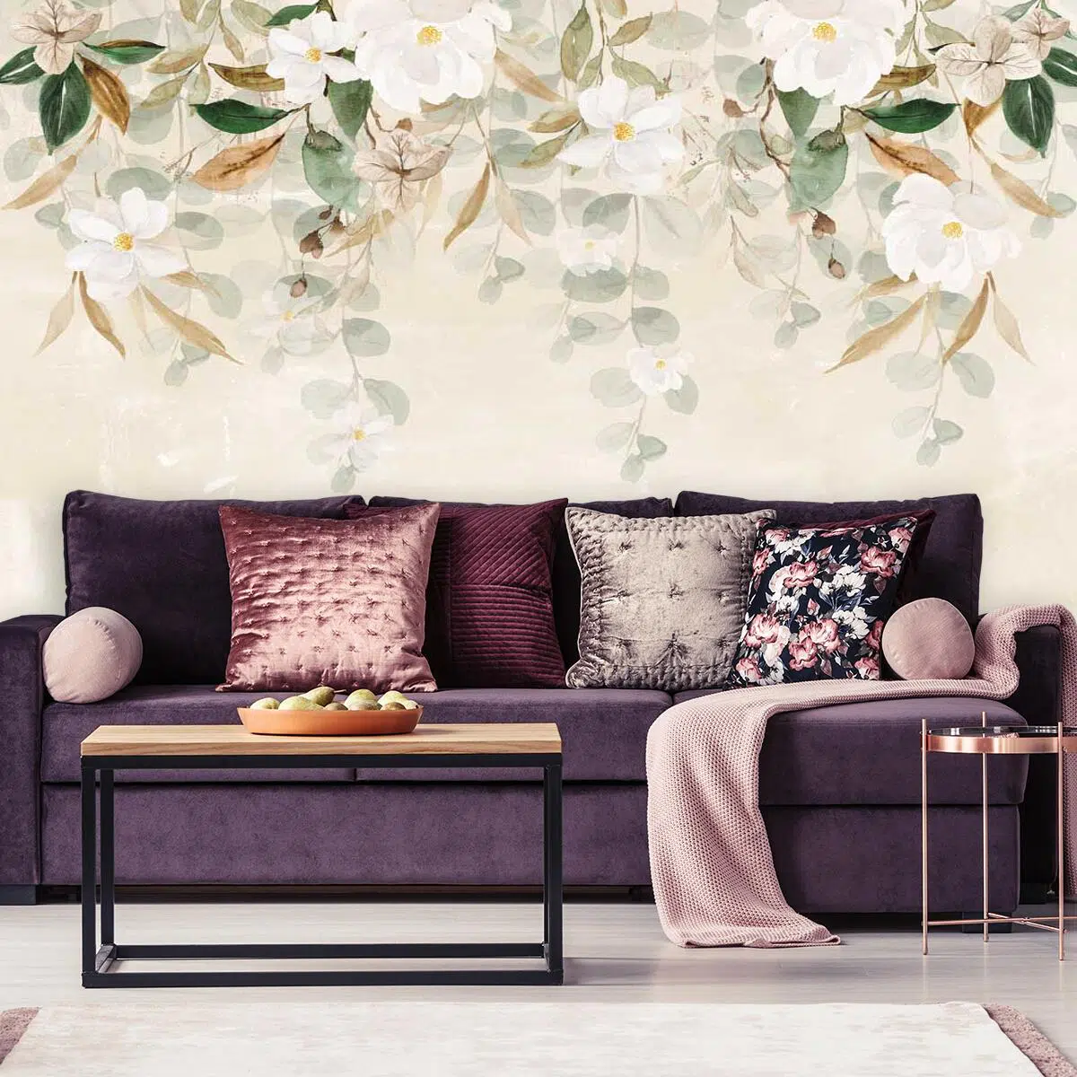 Fototapeta w białe kwiaty do pokoju gościnnego