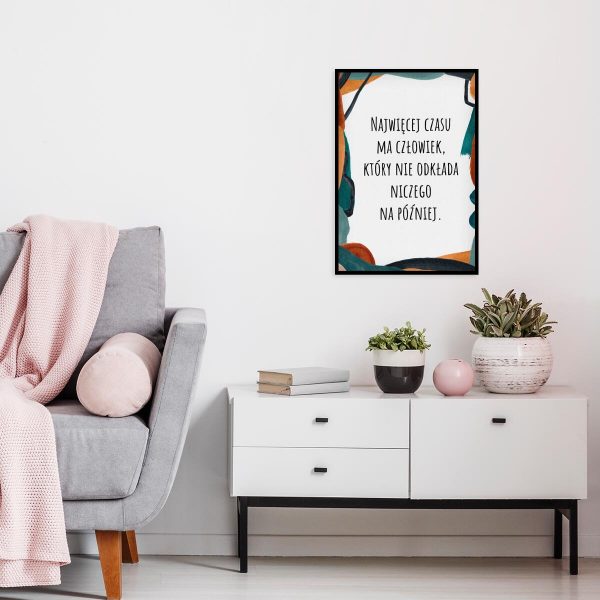 Plakat z mądrością życiową do sypialni