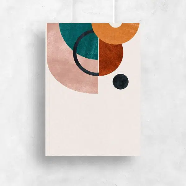 Plakat z figurami geometrycznymi
