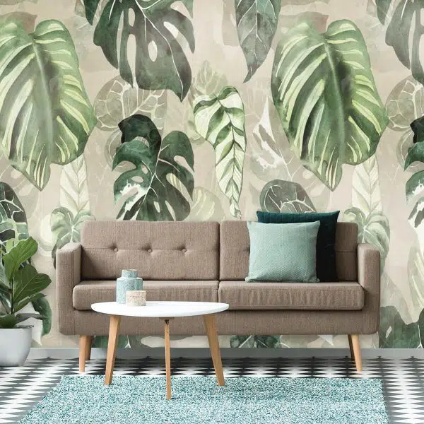 Fototapeta z zielonymi liśćmi do salonu