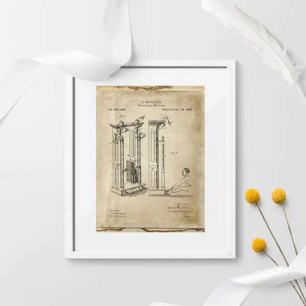 Plakat certyfikatem na produkcje maszyny do ćwiczenia