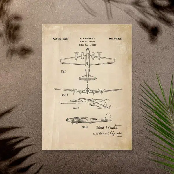 Poster ze starym bombowcem