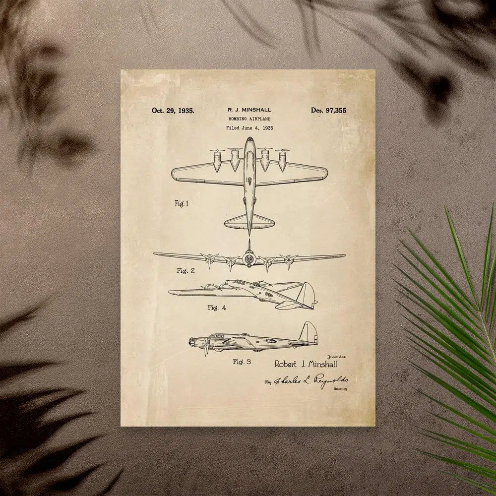 Poster ze starym bombowcem