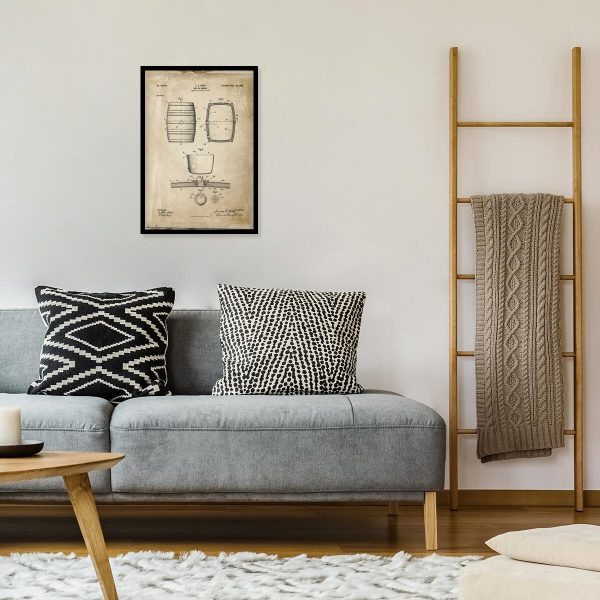 Poster z patentem na beczkę do salonu