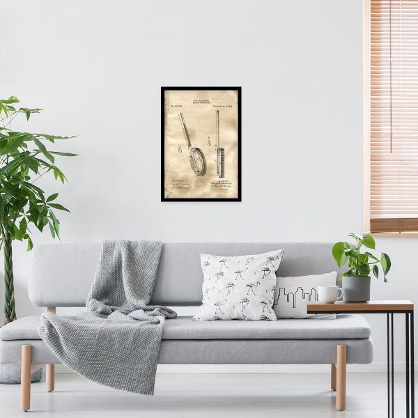 Poster z rysunkiem opisowym szczotki do biura