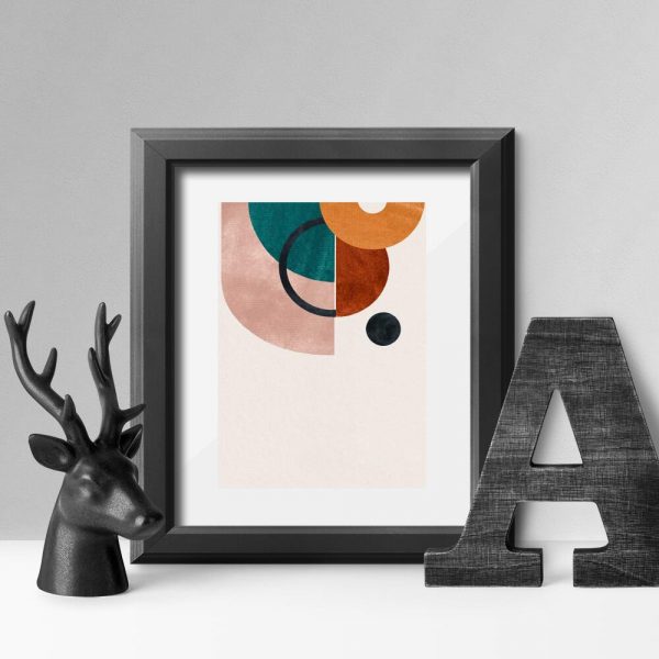 Plakat z półokręgami do dekoracji salonu