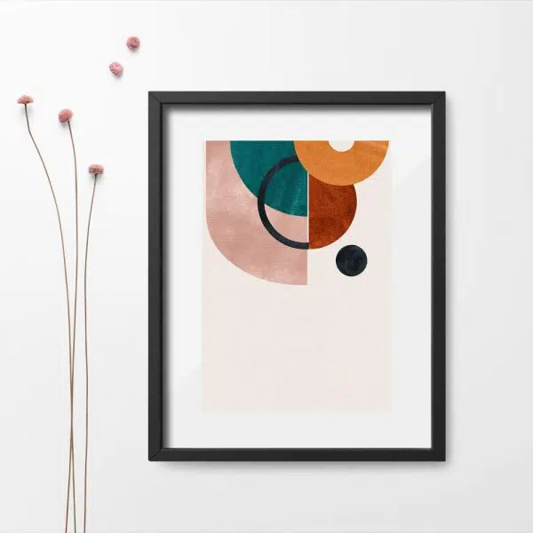 Plakat z półokręgami