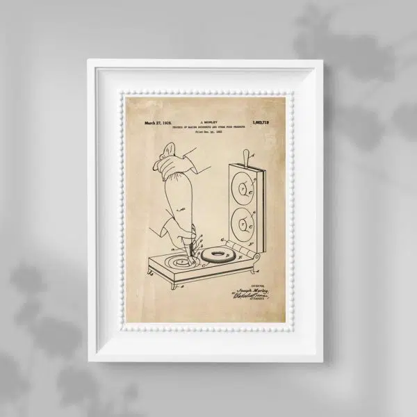 Plakat z patentem na maszynkę do robienia pączków
