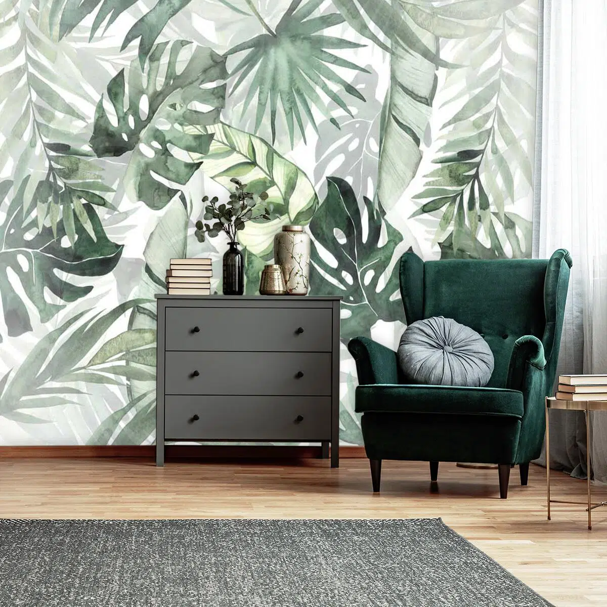 Fototapety rośliny z dżungli do dekoracji sypialni