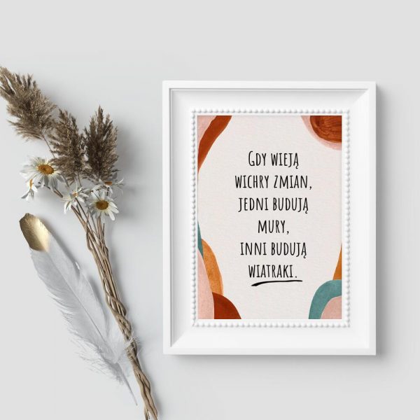 Plakat z życiową sentencją do restauracji