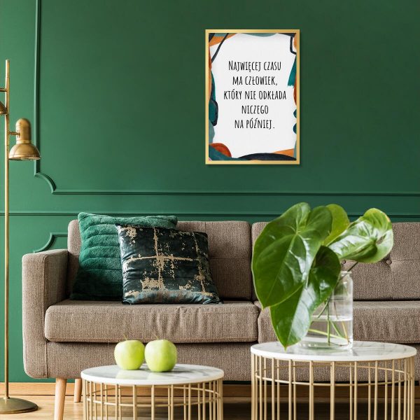 Plakat z mądrością życiową do salonu