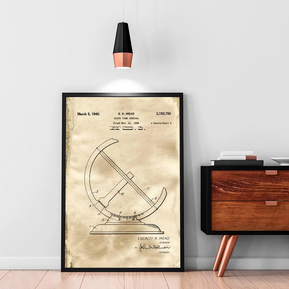 Plakat - Patent na zegar słoneczny do pokoju