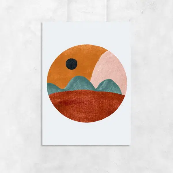 Plakat - Abstrakcyjny krajobraz do jadalni