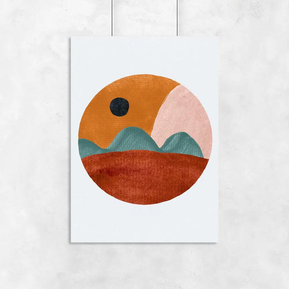 Plakat - Abstrakcyjny krajobraz do jadalni