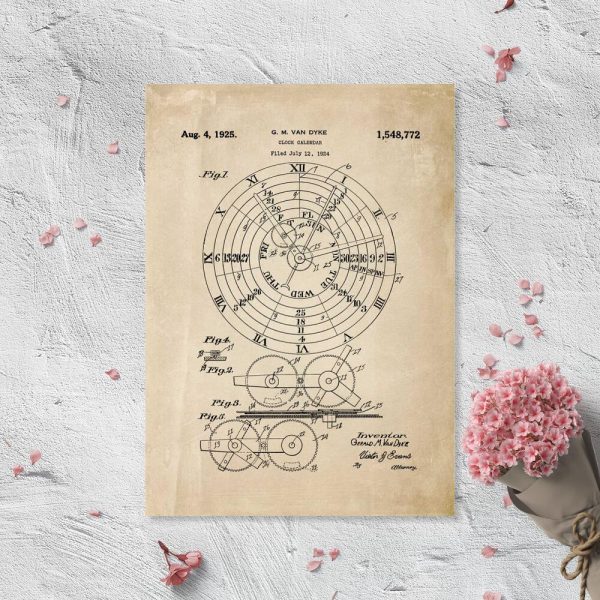 Plakat z certyfikatem na kalendarz mechaniczny