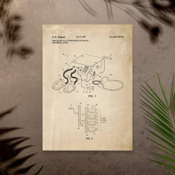 Plakat z urządzeniem medycznym pierwszej pomocy