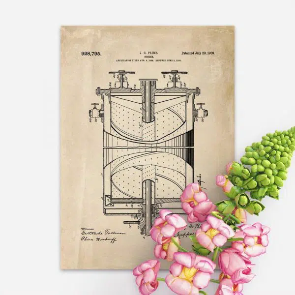 Plakat z patentem na kuchenkę - 1909r.
