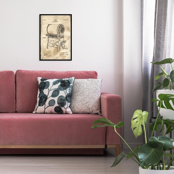 Plakat z rysunkiem opisowym pieca do kawy z 1913 roku do restauracji