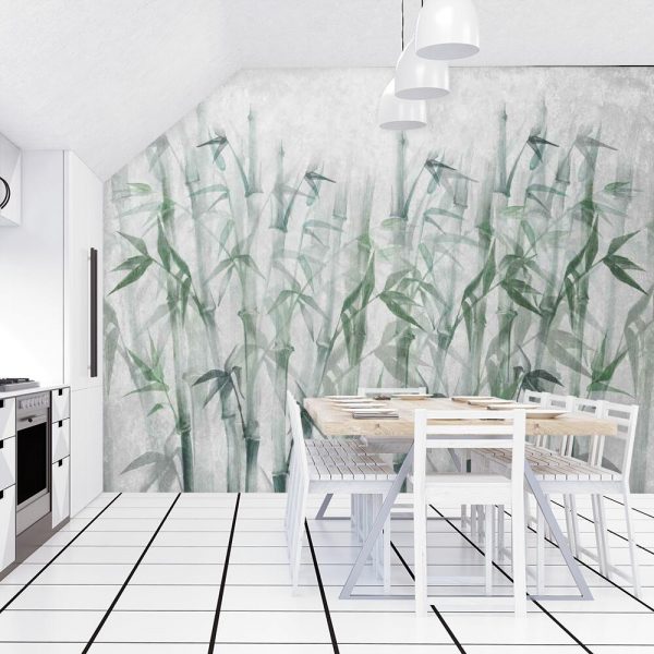 Artystyczna fototapeta w bambusy do kuchni