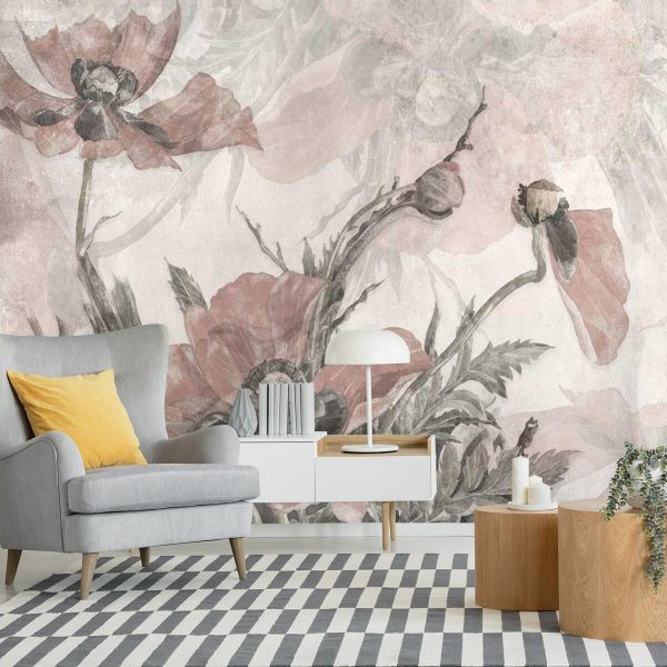 Artystyczna fototapeta z makiem do gabinetu