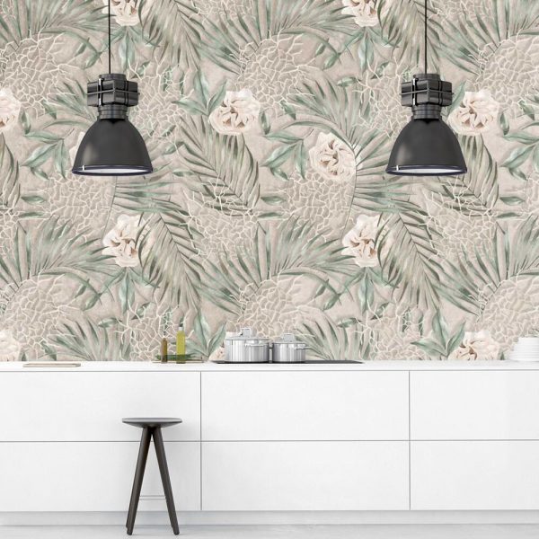 Botaniczna fototapeta z różą do kuchni